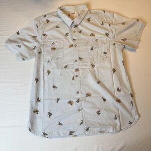 Levis Shirt Mens 2XL Light Blue Quail Print Short Sleeve Button Up 3LDSW0931